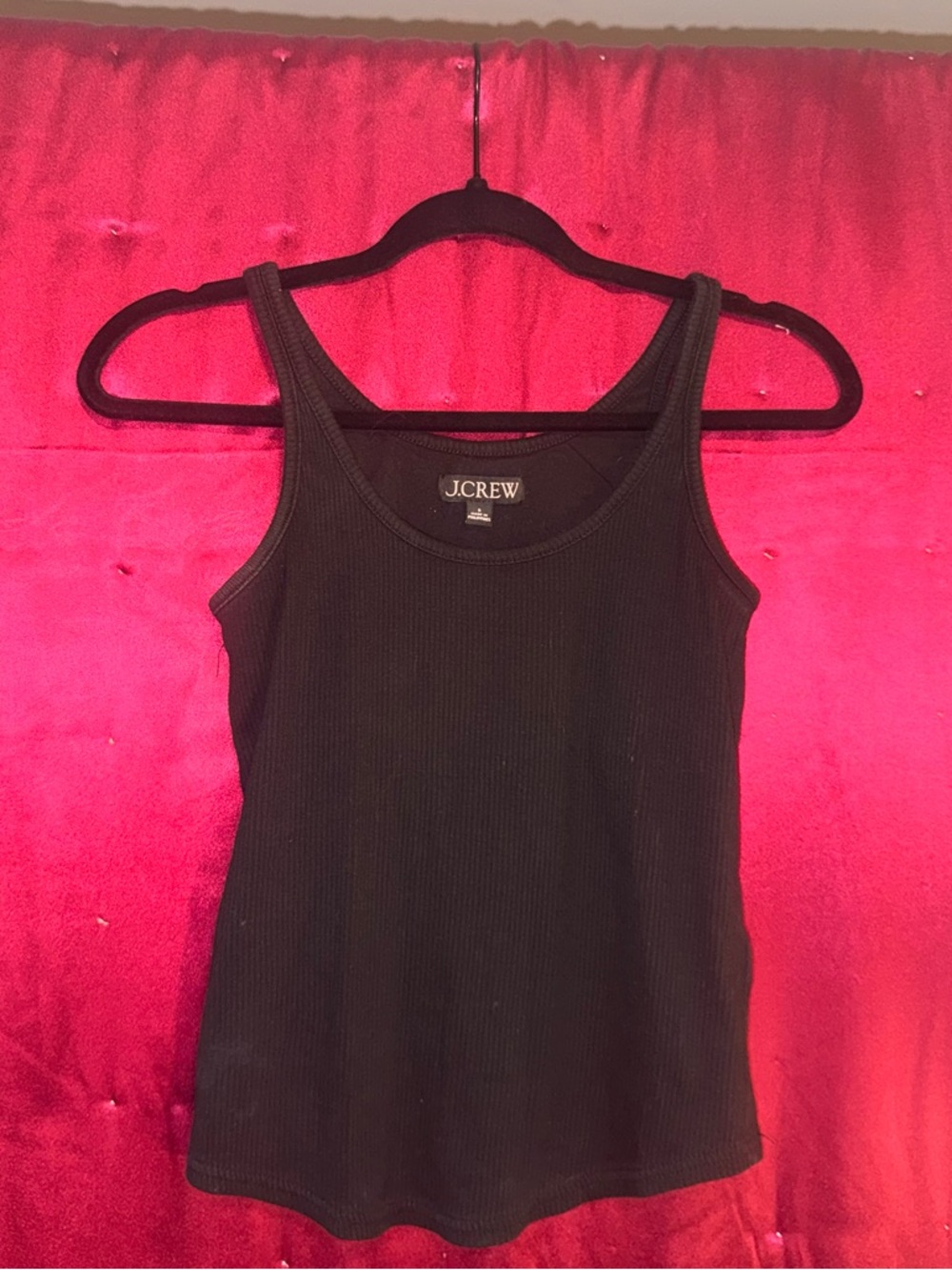 👑 SIZE SMALL J. Crew Black Ribbed Tank - Women's Slim Scoop Neck